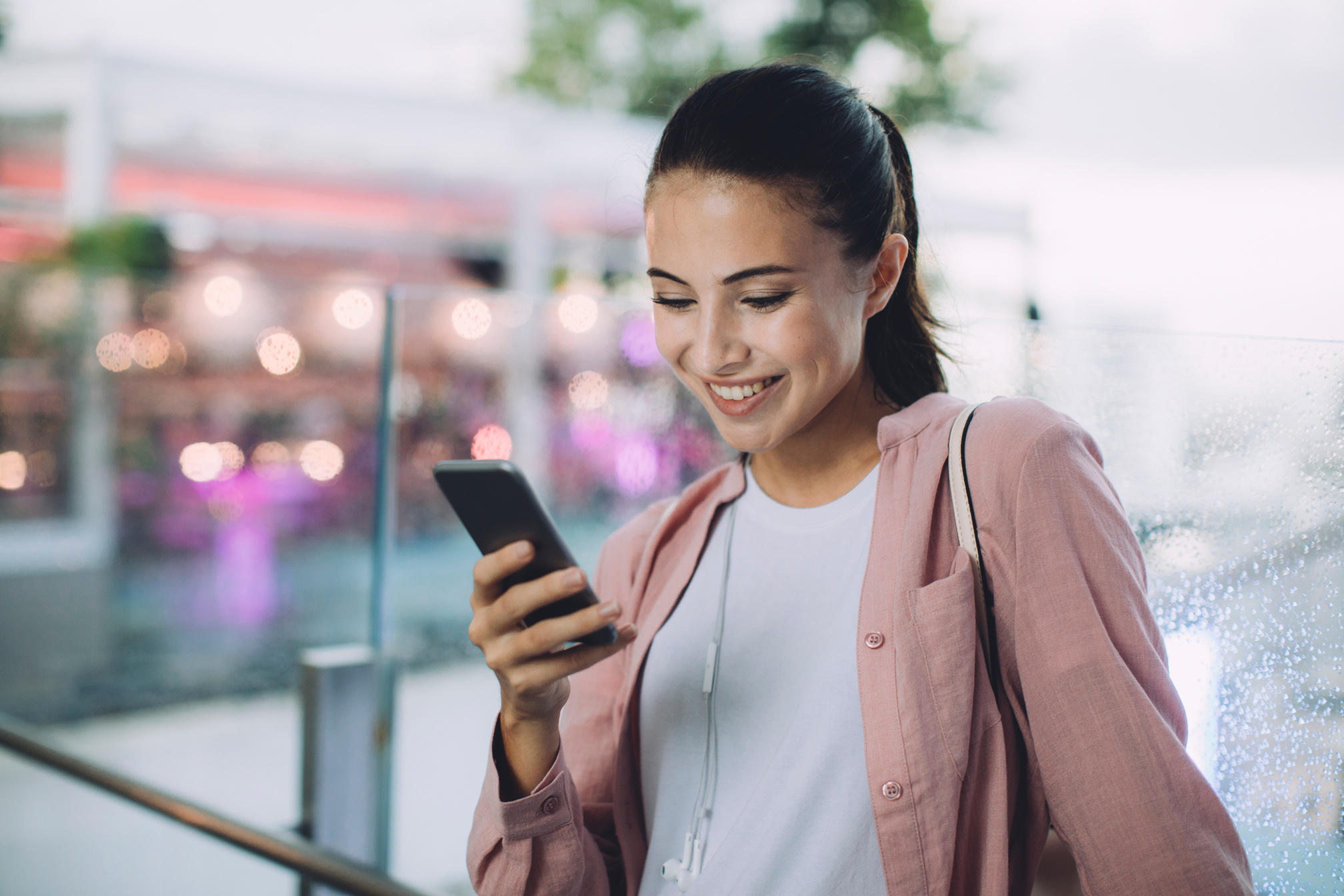 A Girl Student Using Cell Phone